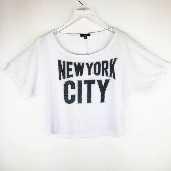 Idea Tops - White Idea Dolman Sleeve Crop Top Size M